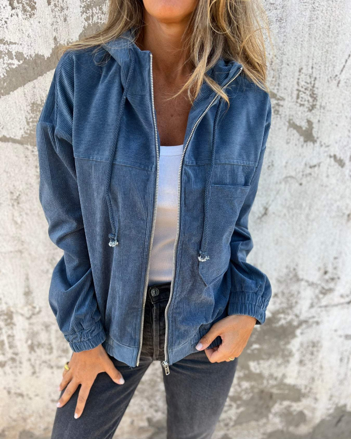 Monroe | Corduroy hooded jacket with zipper