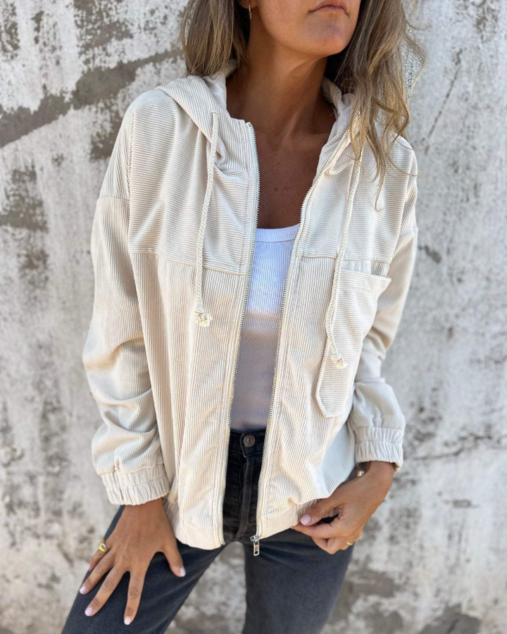 Monroe | Corduroy hooded jacket with zipper
