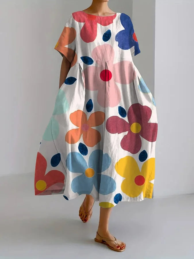 CATERINA | Summer Floral Dress with Flattering Cut and Freedom of Movement