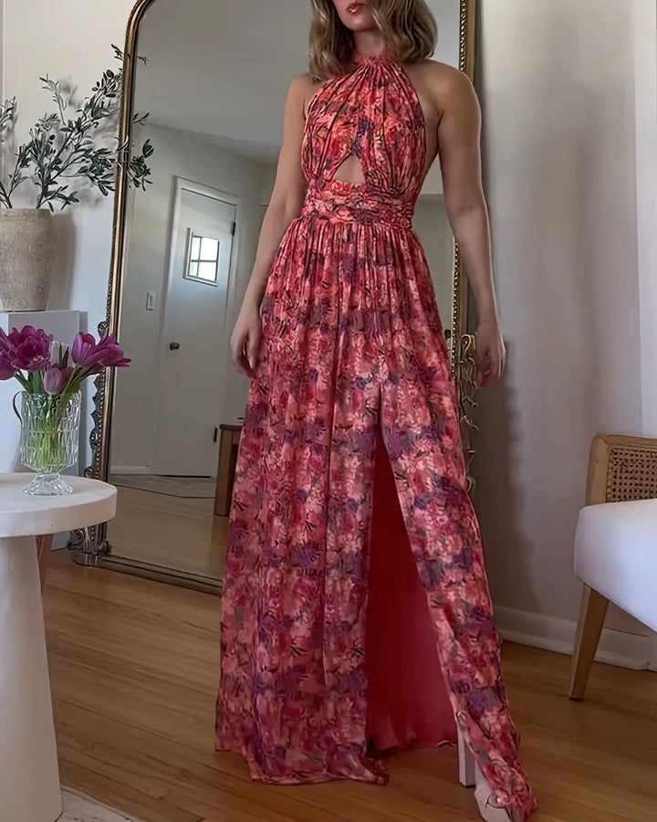 Hanna Rose | Backless maxi dress with floral print
