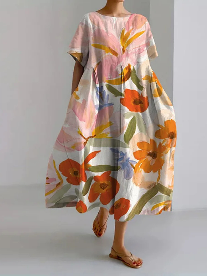 CATERINA | Summer Floral Dress with Flattering Cut and Freedom of Movement