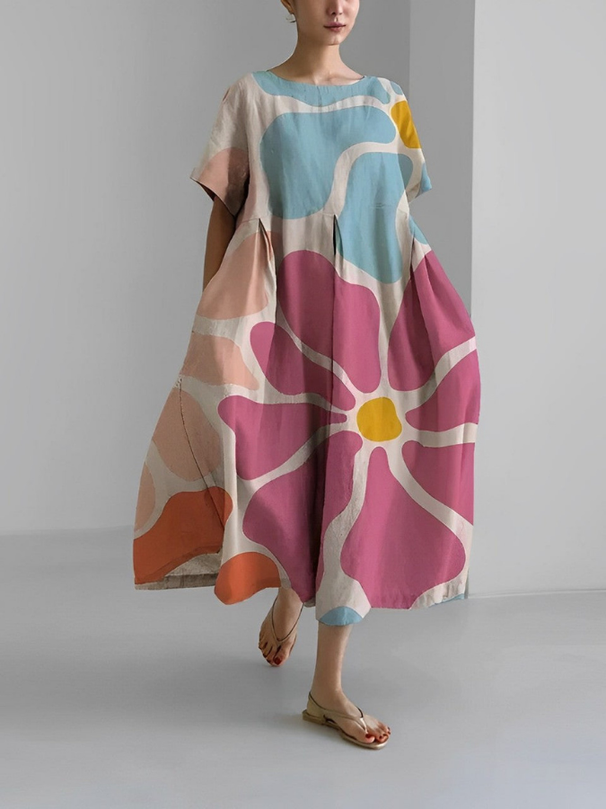 CATERINA | Summer Floral Dress with Flattering Cut and Freedom of Movement