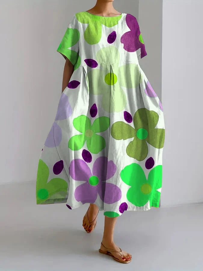 CATERINA | Summer Floral Dress with Flattering Cut and Freedom of Movement