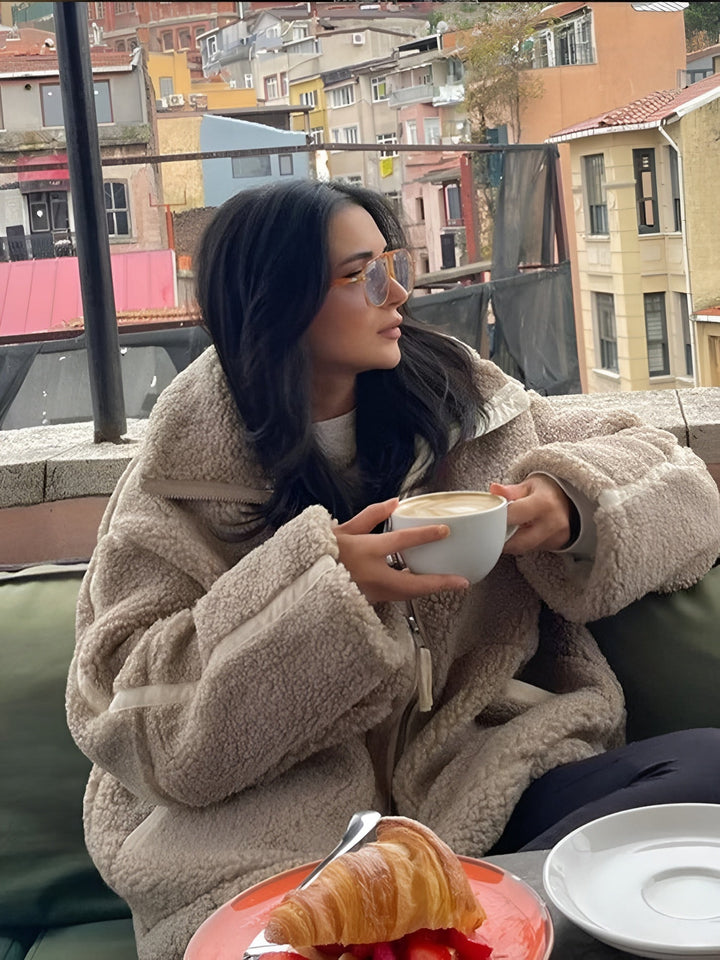 Sophie – Soft teddy coat